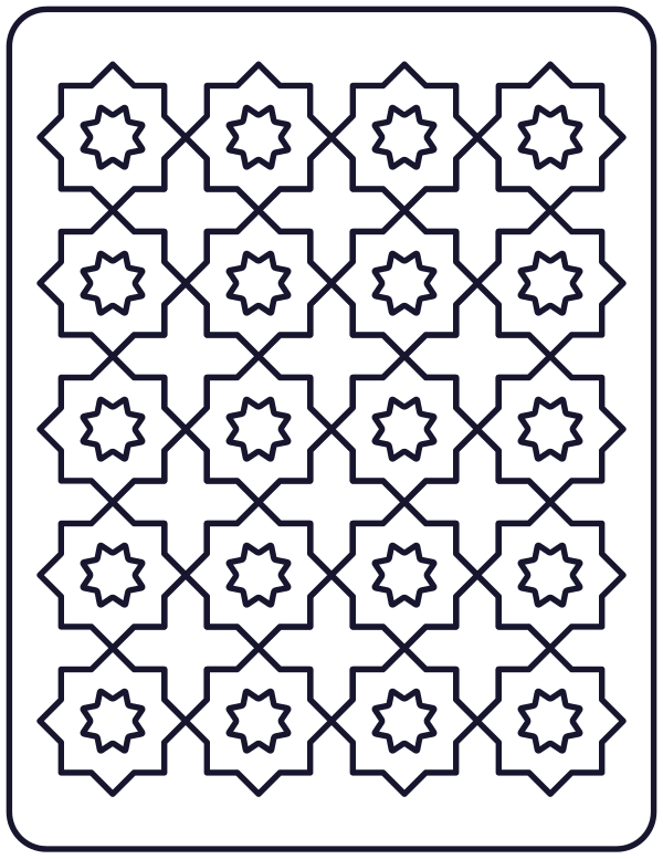 Eight-Point Star Tiles — colouring page preview