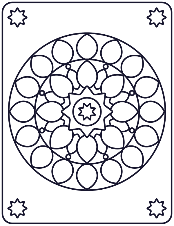 Rosette Mandala — colouring page preview